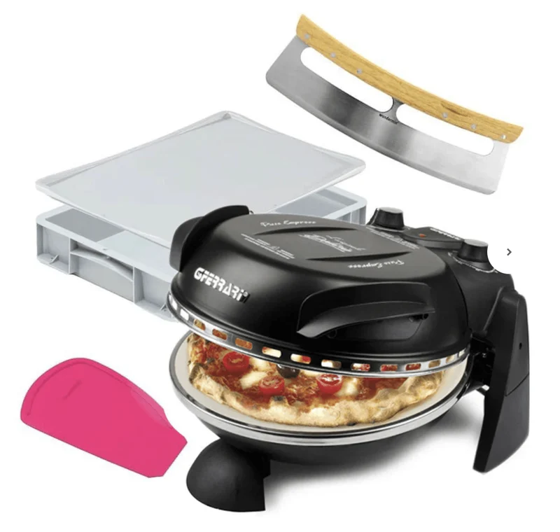 Pizza-Set mit G3Ferrari Pizzaofen, Teigballenbox, WunderCard® und Pizza-Wiegemesser